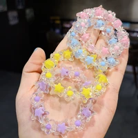cute transparent bracelet for girls flower star friendship bracelet for chirdren sweet colorful jewelry accessories trend 2021