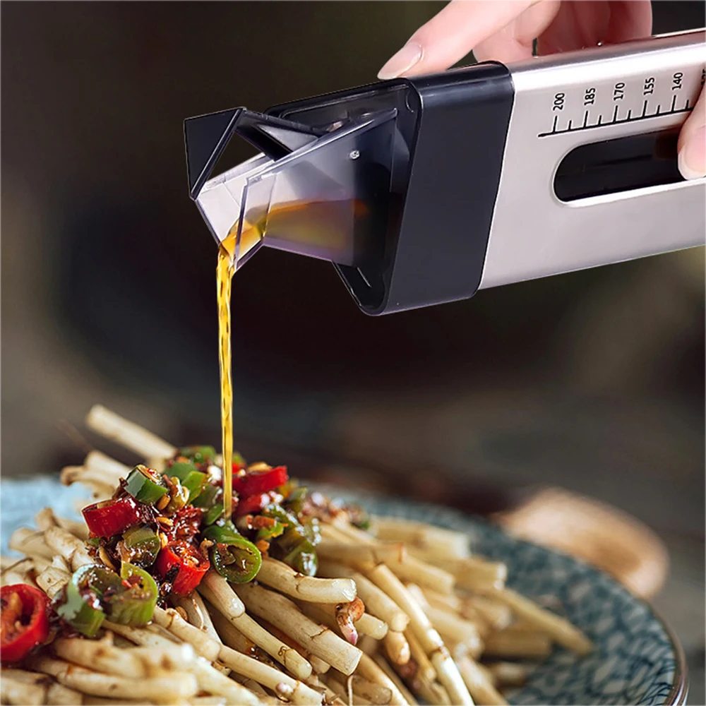 

New Leakproof Oil Bottle Stainless Steel + Glass Oil Vinegar Pot Dispensing Cruet Container Home Soy Sauce Bottle Seasoning Pot