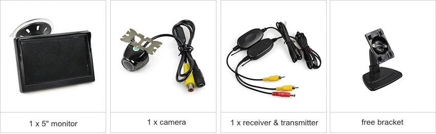 DIYKIT беспроводной 5 дюймов TFT ЖК-дисплей Автомобильный монитор с водонепроницаемым ночным видением безопасности Металлическая Автомобильная камера заднего вида