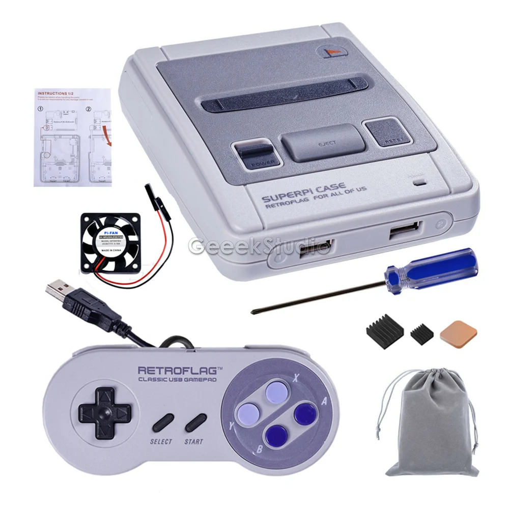 Новый оригинальный чехол Retroflag SUPERPi J NESPi с дополнительным USB игровым контроллером