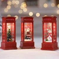 christmas telephone booth old man small oil lamp decoration shopping mall window holiday scene decoration snowman flame lamp