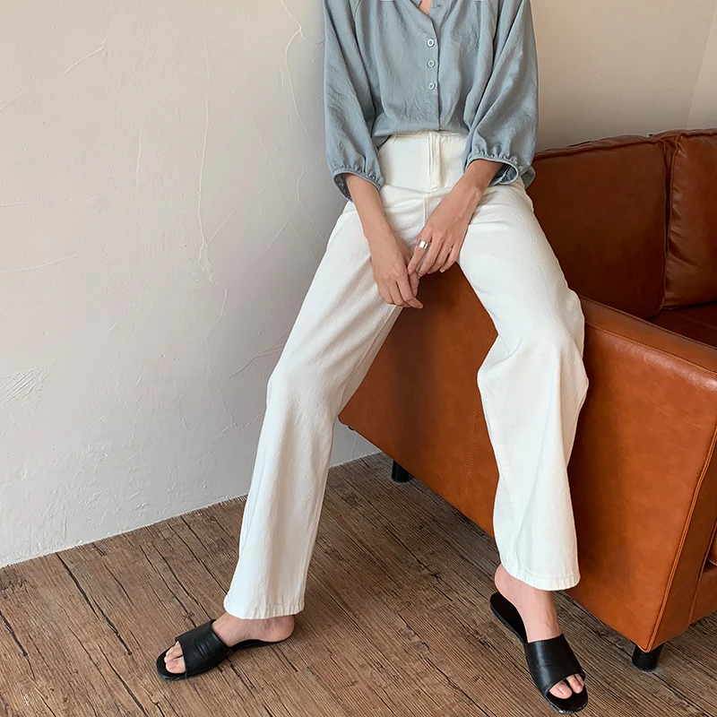 Mooirue Зима Весна джинсовые брюки женские Высокая талия Базовая уличная одежда