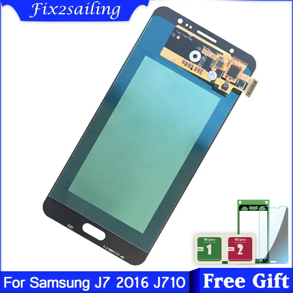 Super Amoled для Samsung Galaxy J710 SM J710FN/DS J7 2016 J710M ЖК дисплей сенсорный экран в сборе запасные