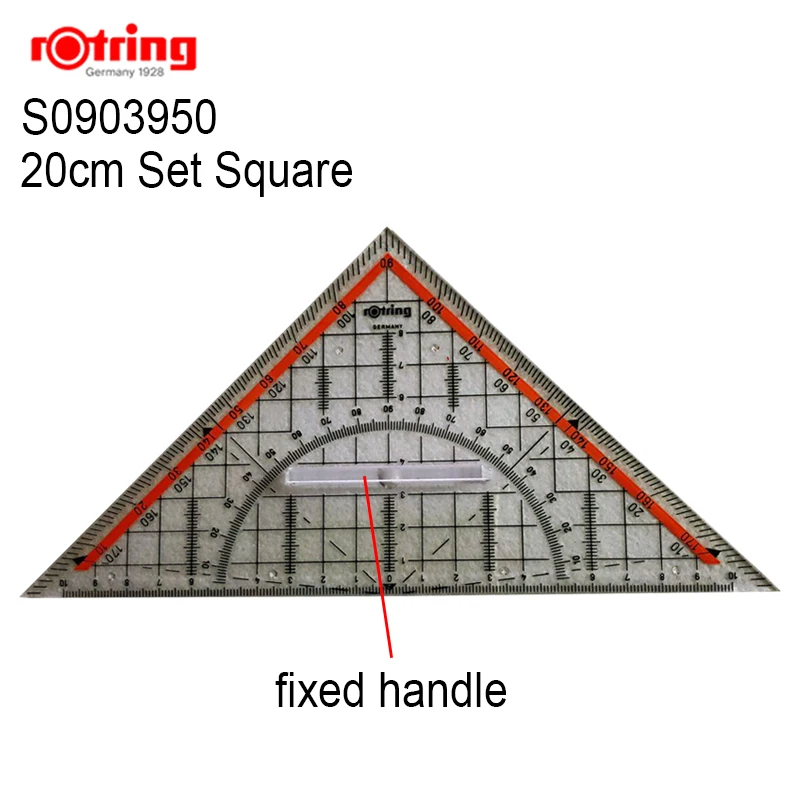 

Rotring transparent Triangular ruler Set Square S0903950 20cm fixed handle / S0451820 22cm removable handle