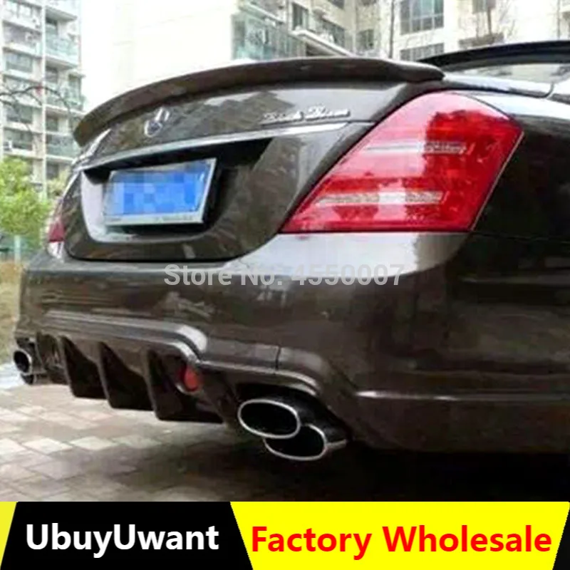 Для Mercedes Benz S Class W221 2008 2009 2010 2011 2012 ABS спойлер из материала задние крылья багажника