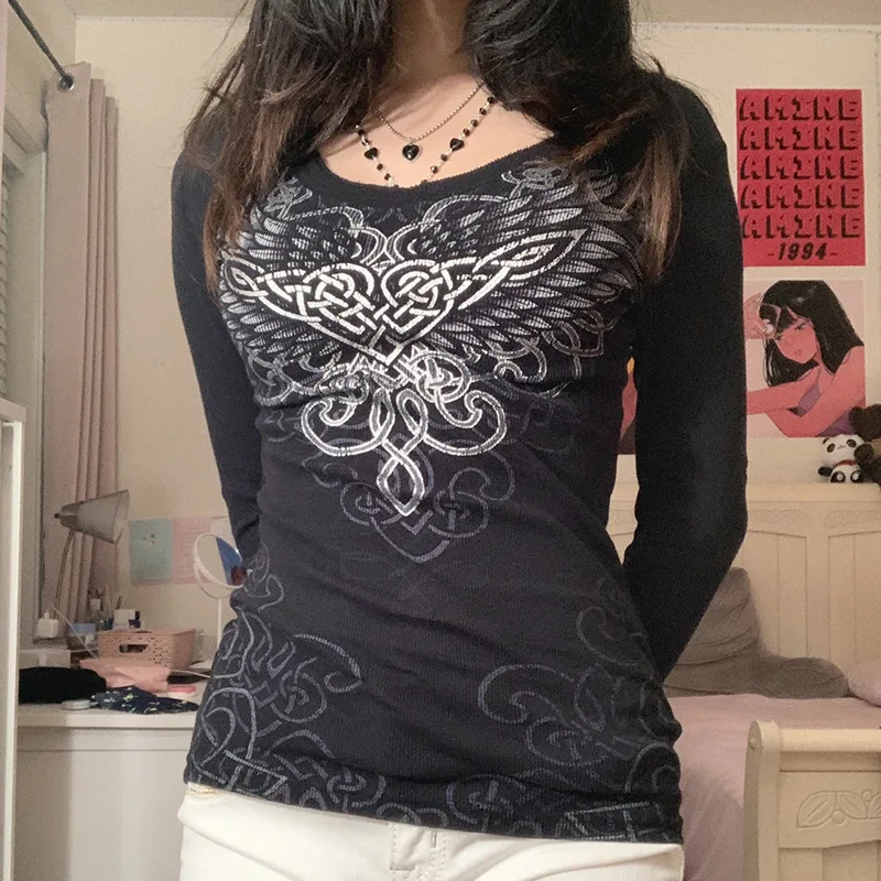 

Модные хлопковые футболки в стиле ретро Харадзюку с принтом, милые женские уличные топы с круглым вырезом, повседневные шикарные кавайные Ф...