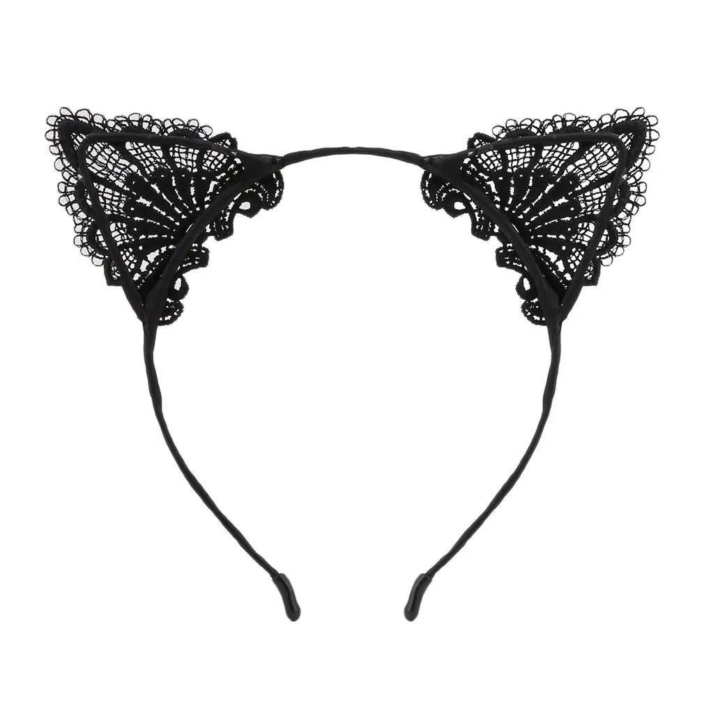 Кружевные повязки на голову с котенком для девушек и женщин модные головной убор