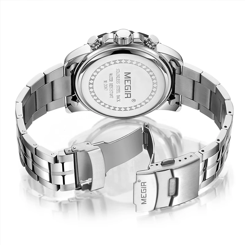 MEGIR новые часы для мужчин с хронографом кварцевые Бизнес Мужские брендовые
