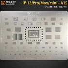 Трафарет AMAOE BGA для реболлинга для iPhone 13 ProMaxMini SeriesIP13-A15CPUSteel Mesh IC Chip, шаблон для пайки, Оловянная посадочная сетка