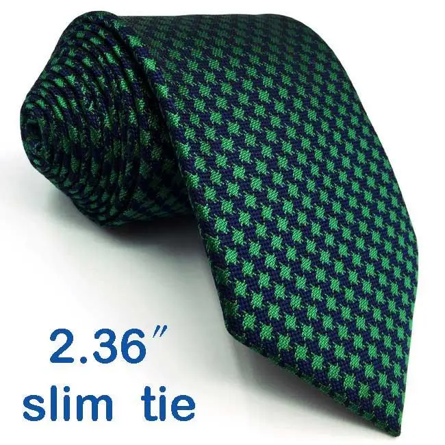 Skinny Size Tie F24 зеленый синий Хаундстут галстуки для мужчин Шелковый 6" Тонкий 6 см галстук Карманный квадратный набор - Цвет: Skinny Size Tie