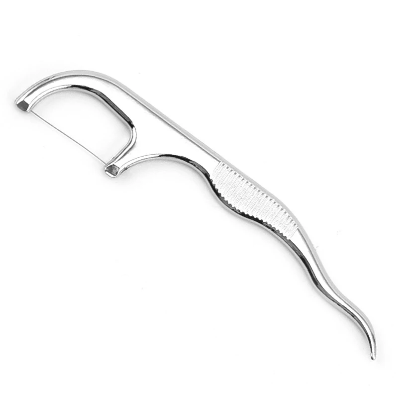 1Set Metal Stainless Steel Oral Cleaning Tooth Flossing Artifact Portable Pendant Toothpick Tube Stronger Dental Floss - купить по