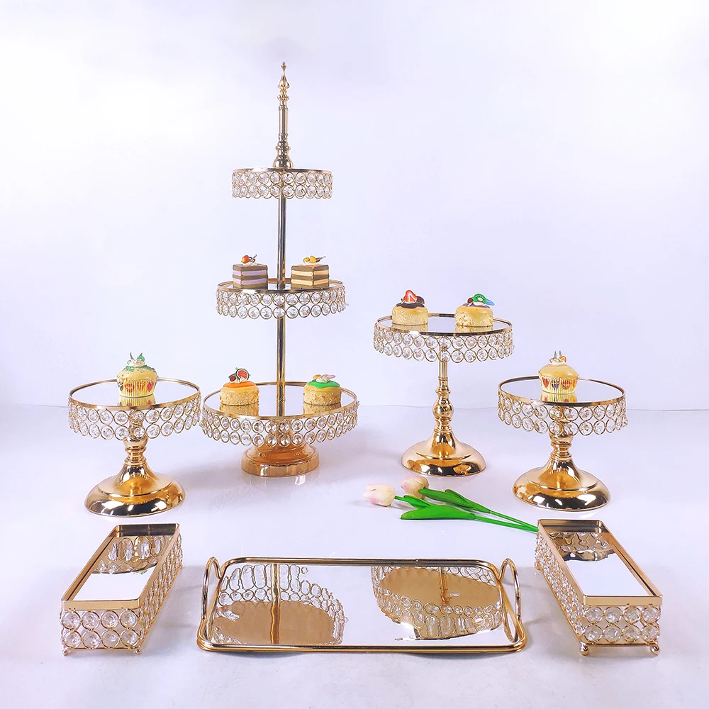 7 шт. серебряные и золотые зеркальные подставки для торта | Дом сад