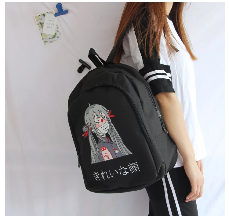 Женские рюкзаки Ulzzang Kawaii розового цвета для девочек-подростков в корейском японском стиле Harajuku аниме забавные школьные сумки уличный Большой рюкзак