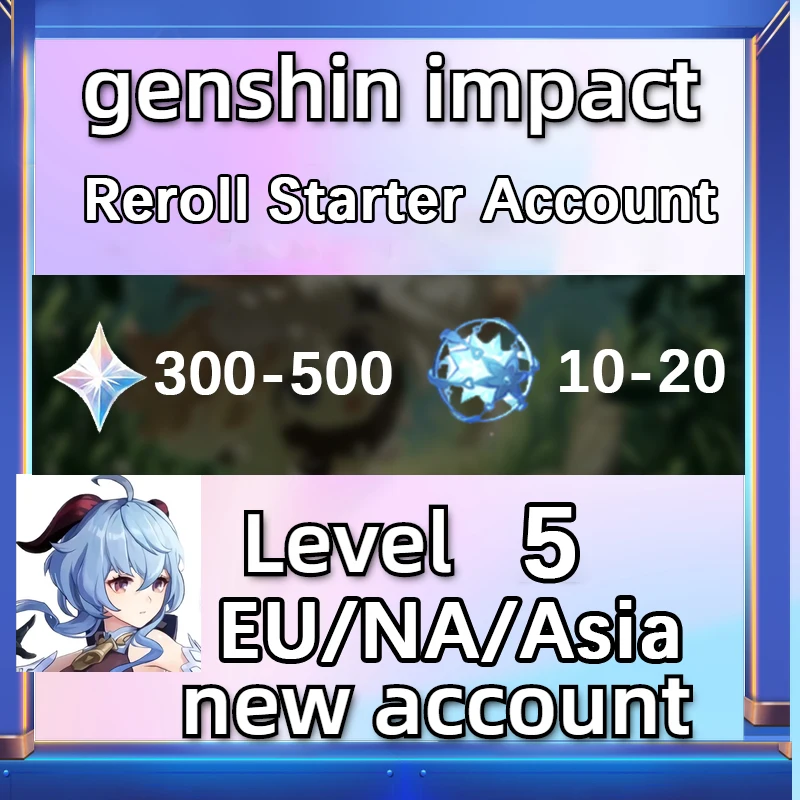 

Genshin Impact Reroll Starter Account LV10 Diluc Tartaglia Keqing Qiqi Mona Klee Venti Ganyu Asia/Europe/America