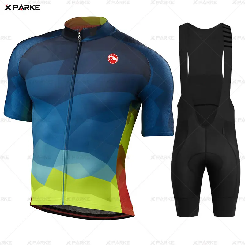 Комплект одежды для велоспорта мужской быстросохнущий дышащий с коротким