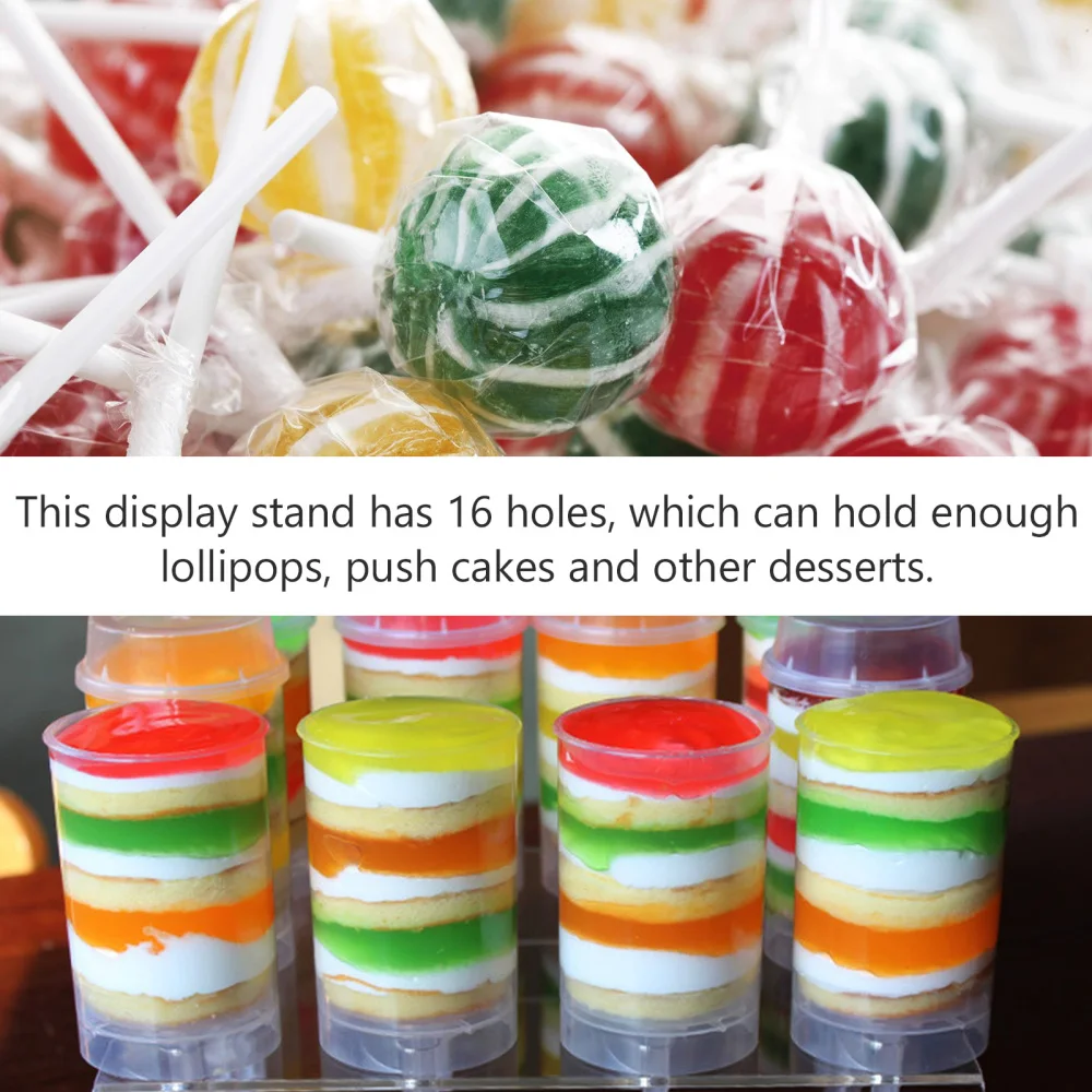 

1Pc Acrylic Lollipop Stand Push Cake Organizer 36-Hole Display Platform