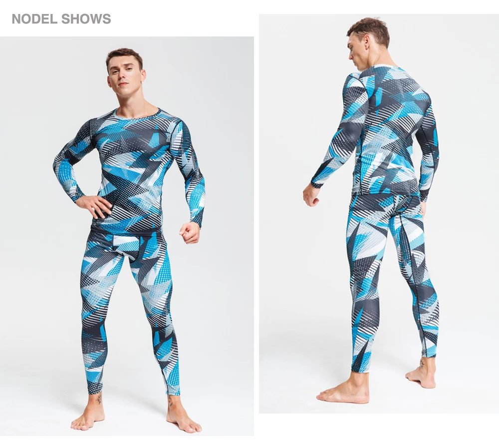 3 piece Set Camouflage Men Compression MMA Running T-Shirt Men's Tight Pants Fitness Bodybuilding Clothes Sport Suit | Спорт и