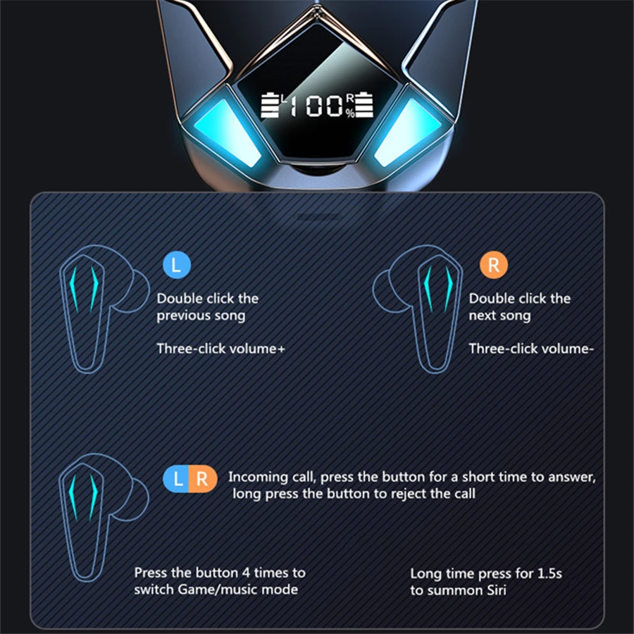 tws bluetooth v5 1 earphones e sports wireless headphones 9d stereo earbuds gaming headset with microphone for ps4 iphone huawei free global shipping