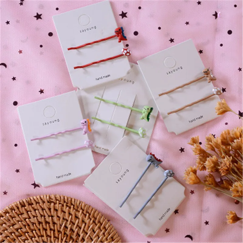 Красочная милая заколка для волос с изображением динозавра из мультфильма одним