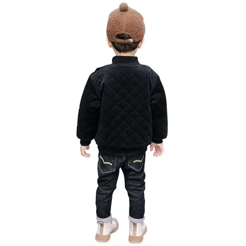 

Boys and Girls Spring and Autumn Corduroy Coats 3-13 Years Old Children's Clothing New Long Sleeve Solid O-Neck Kids Coats