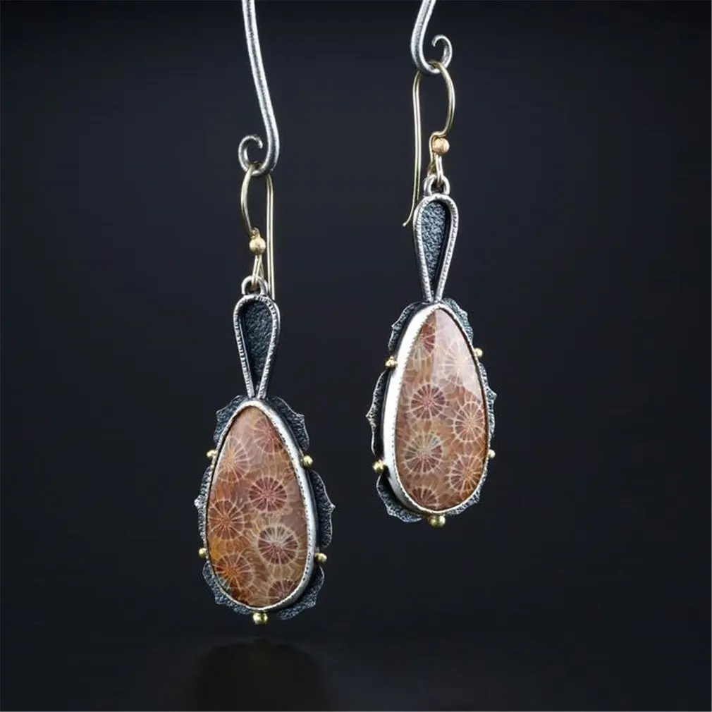 

9 Models Retro Creative Colored Glass Earrings Metal Wild Simple And Sweet Super Minimal Design Fashion Jewelry