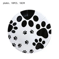 cartoon dog paw themedisposable tableware set cup plate napkin kids happy birthday baby shower supplies cute pet party wholesale