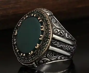 

Silver 925k Mens Ring,Handmade Mens Ring,Natural Agate,Jewelry Gift For Mens