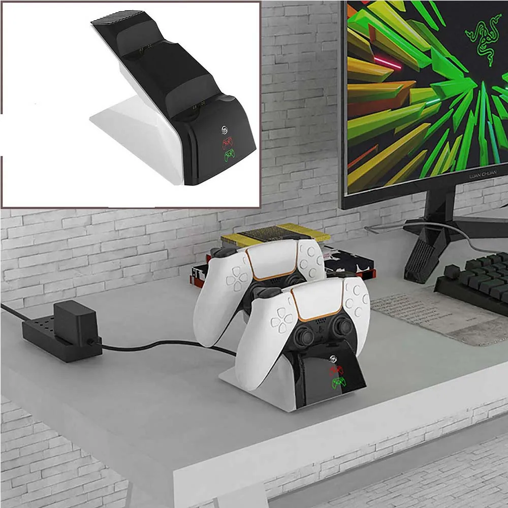 

US Plug Charging Dock Station For Sony PS5 Controller Gamepad LED Dual USB Charger Stand For PlayStation5 Joystick Base Charging