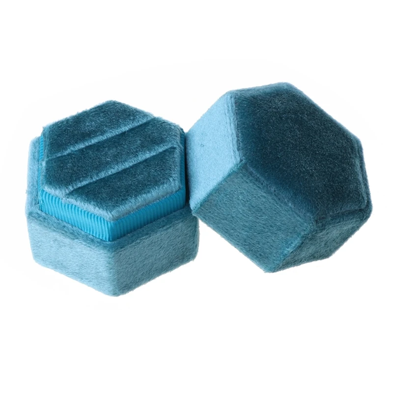 

GrayVelvet коробка для двух колец с шестигранной головкой свадебной церемонии кольцо коробка со съемной крышкой P9YF