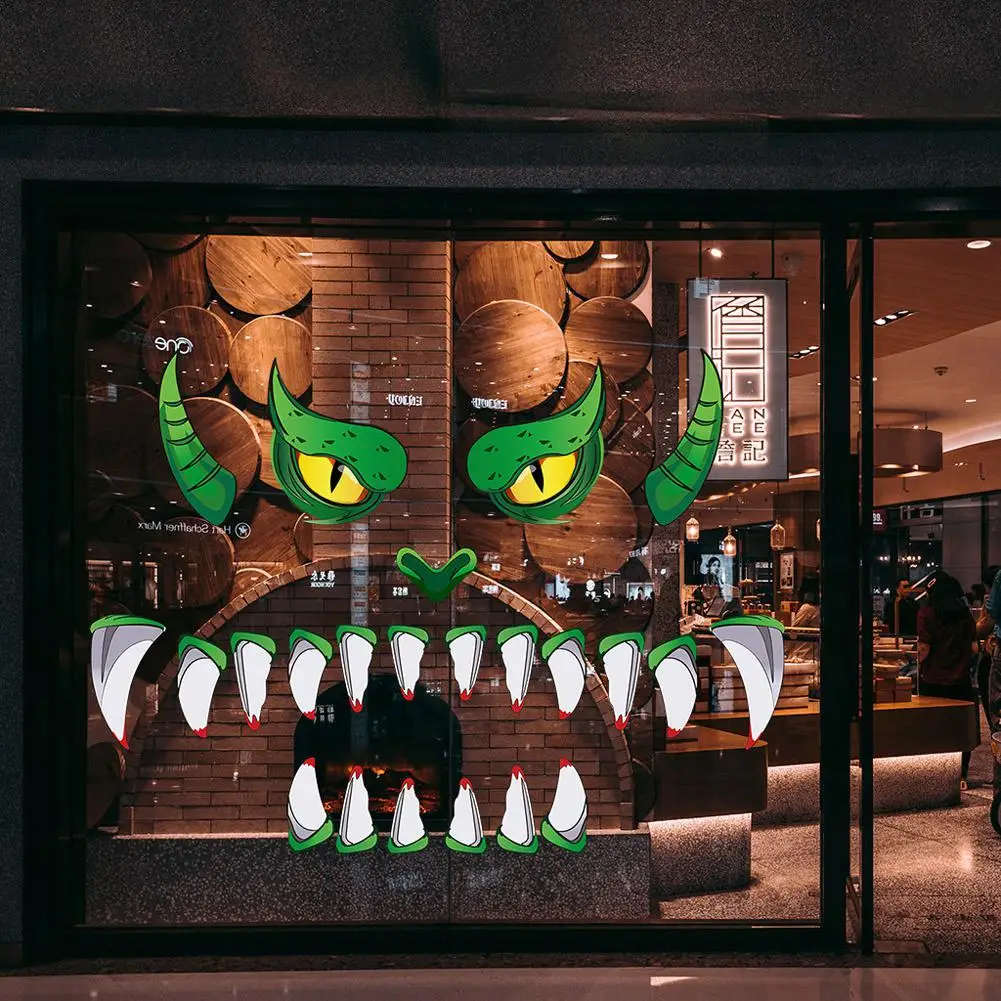 Наклейка на стену с зелеными привидениями для украшения дома Хэллоуин|Украшения