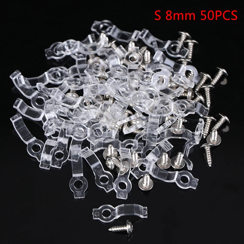 

50Pcs Light Strip Fixer Clips Connector for Fix 5050 RGB Single Color LED Strips 8mm/10mm
