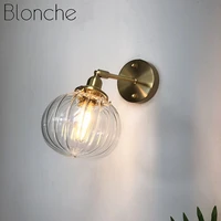 retro glass wall light e14 led bulb wall sconce lamp for home bedroom bedside corridor stairs vintage decor fixtures luminaire
