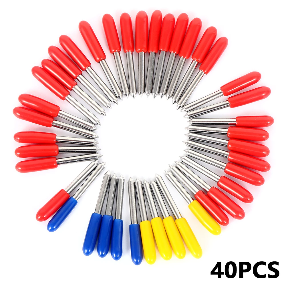 

40pcs 30/45/60 Degree Roland Cricut Cutting Plotter Vinyl Cutter Knife Blades Offset Tool Cabinet