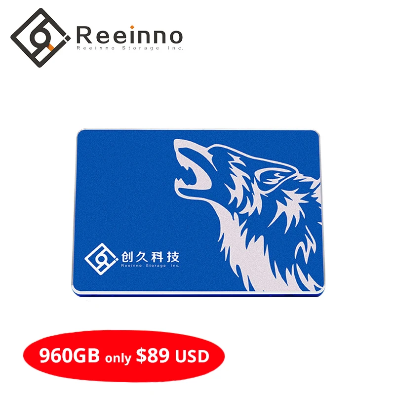 Reeinno 960GB SSD SATA3 2 5 дюймов 3D NAND flash металлический чехол с высоким твердотельным
