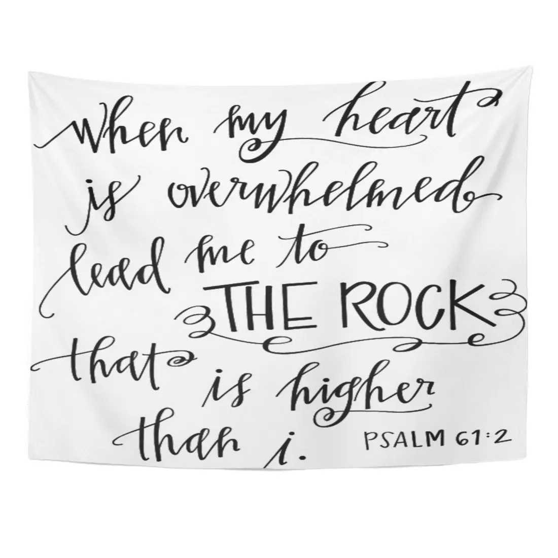 

Verse My Rock Bible Christian Quote Scripture Heart Tapestry Home Decor Wall Hanging for Living Room Bedroom Dorm 60x80 Inches