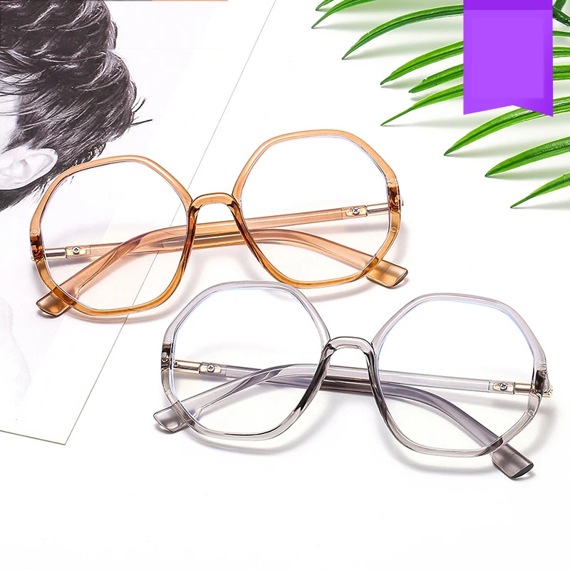 Новый анти-синий светильник с шестигранной оправой для очков женщин Ретро