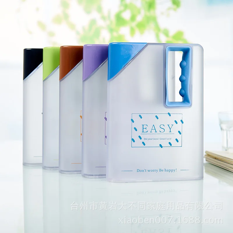 550ML Water Bottle Shaker Sport Bottle Plastic Portable Memo Notebook Paper Water Bottle Creative Travel Sports Flat Kettle