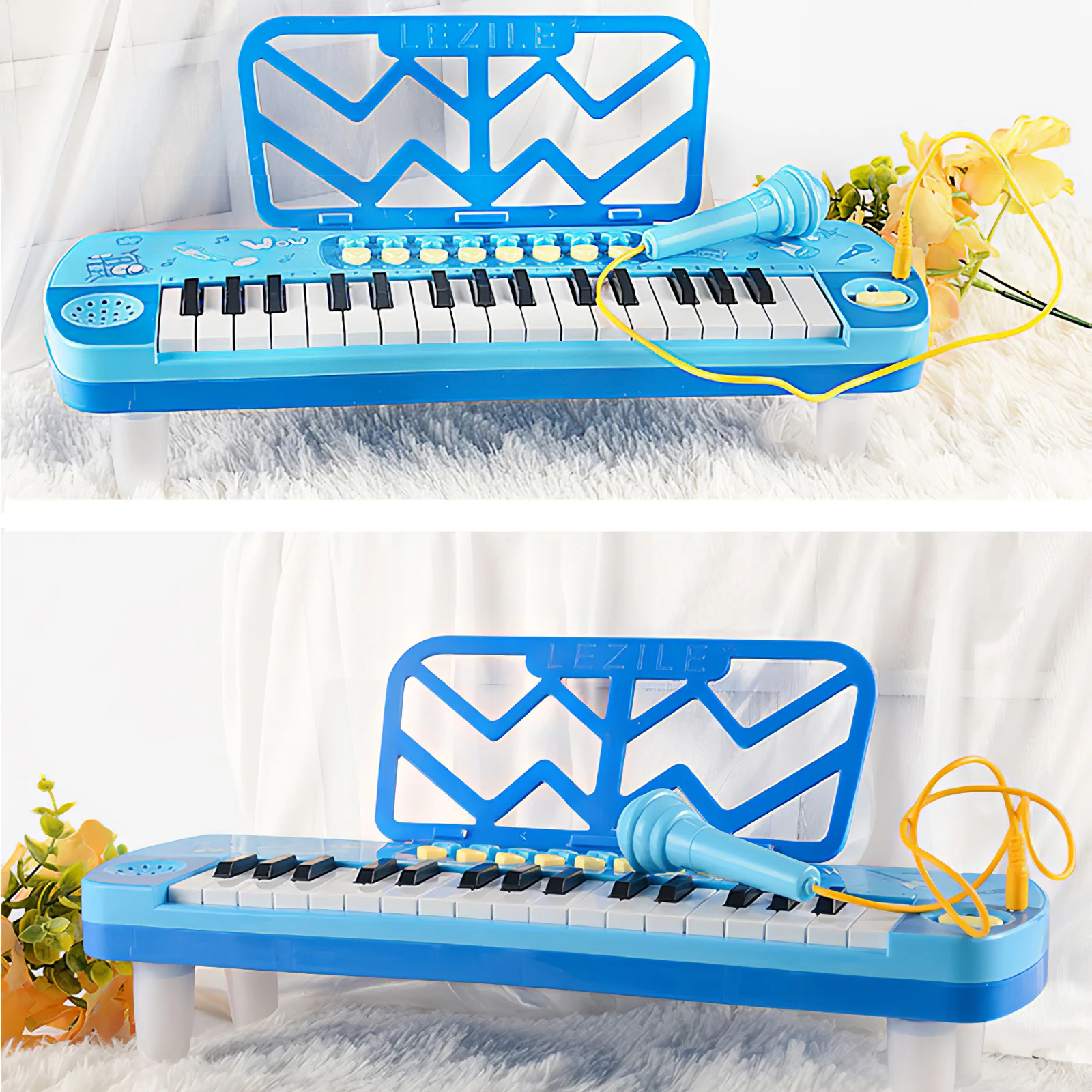 

2 In 1 Electrical Instrument Toys Musical Toys With Microphone And 32 Keys Electronic Organ Multifunctional Early Education Toy