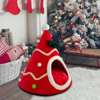 christmas dog cat kennel bed winter warm pet basket kitten travel cushion cats house pet sleeping beds products