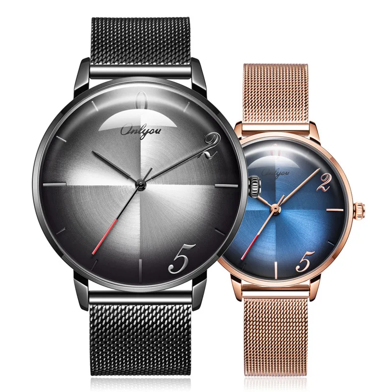 

Top Brand ONLYOU Lovers' Couples Quartz Luxury Valentine Gift Clock Watches Unisex 30m Waterproof Japan Movement Wristwatches