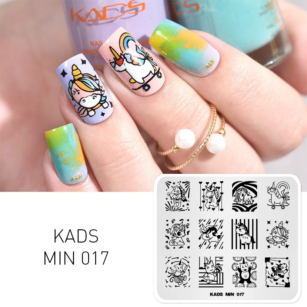MIN 017 KADS, Новое поступление, 26 вариантов дизайна, 1 шт., мин серия, штамп, тарелка, цветочный лист, животные и полосы, изображение, сделай сам, украшение, художественная тарелка - Цвет: MIN 017