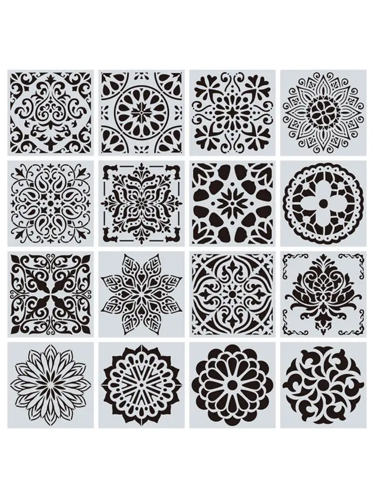 16 шт. трафареты для рисования мандалы шаблоны DIY Рок живописи художественные