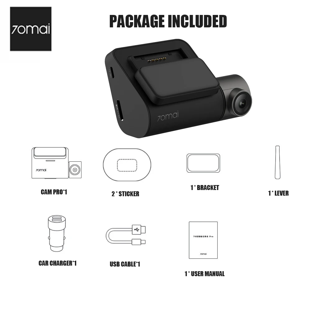 XIAOMI GPS модуль для 70mai Dash Cam pro ADAS 1944P HD 140 пикселей Автомобильный видеорегистратор DVR