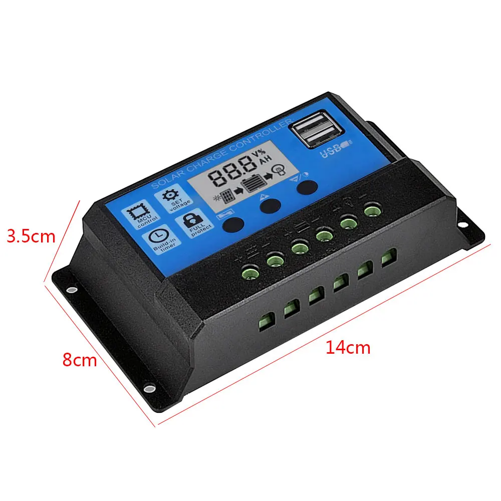 За максимальной точкой мощности Солнечный Контроллер заряда 12V 24V 10A 40A 50A 100A