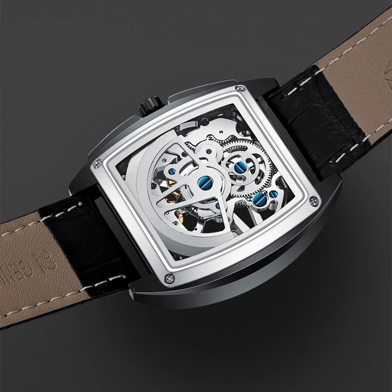 Скелетон турбийон классические мужские механические часы Бизнес