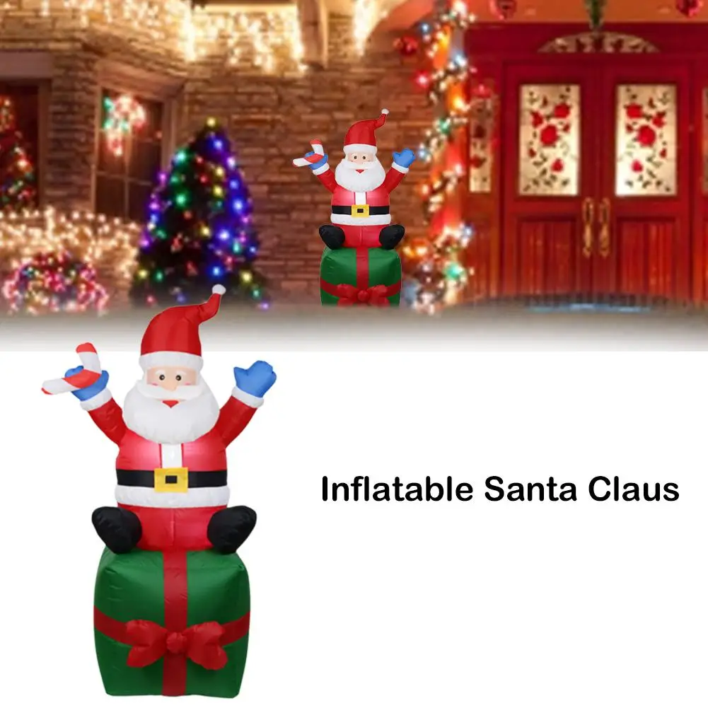 

Russia Free Shipping Christmas Inflatable Santa Claus Yard Decoration LED Light Decor Indoor Outdoor Garden Christmas Ornaments