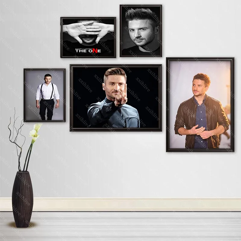 Плакат на заказ с певцом актером Сергеем Лазаревым искусство Шелковый Холст