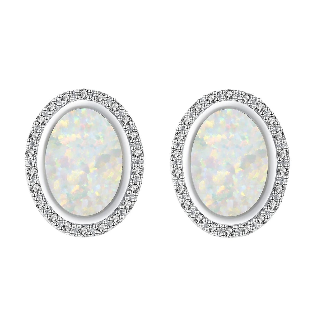 

Серьги-гвоздики женские из серебра 925 пробы с опалом