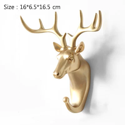 Deer-Gold Strongwell в скандинавском стиле, золотые подвесные крючки, крепкие бесшовные крючки, вешалки для ключей, Настенный декор, украшение для дома - Цвет: Deer-Gold