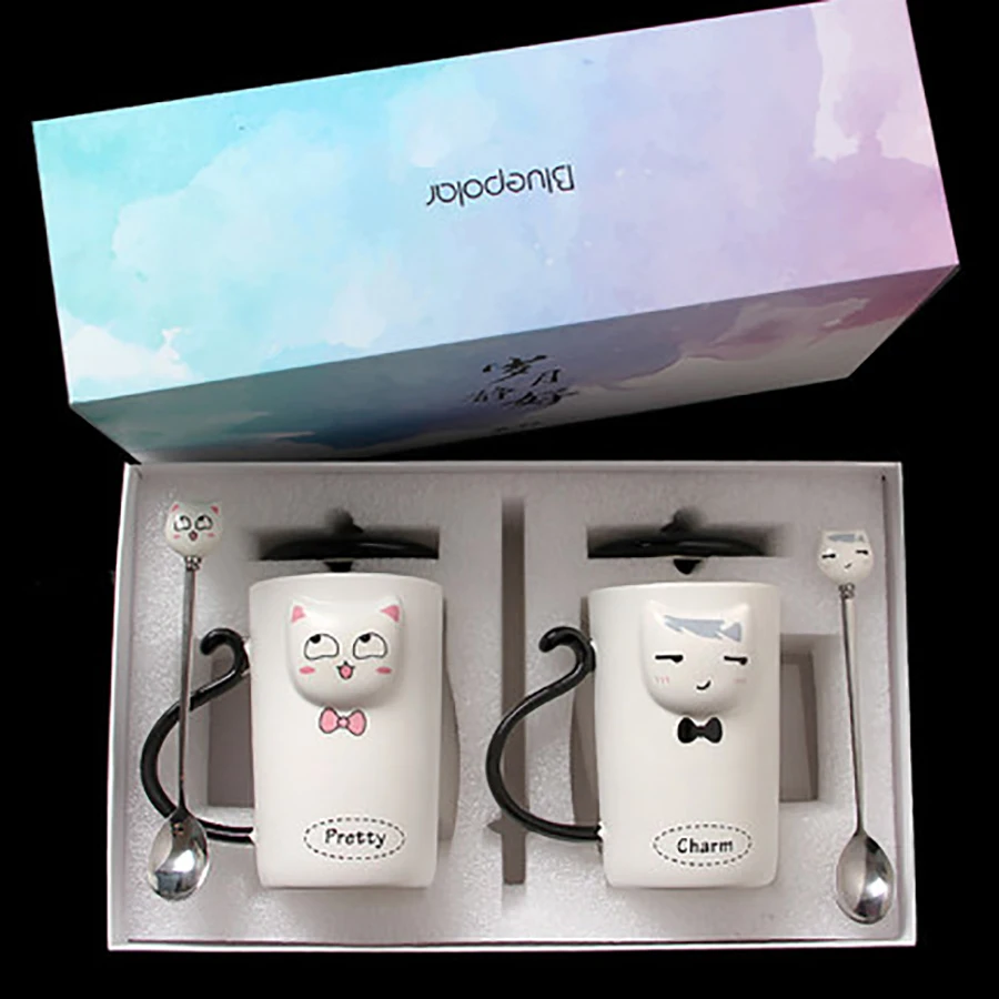 Винтажная многоразовая кружка в виде кошки крышка для кофейной чашки мраморные